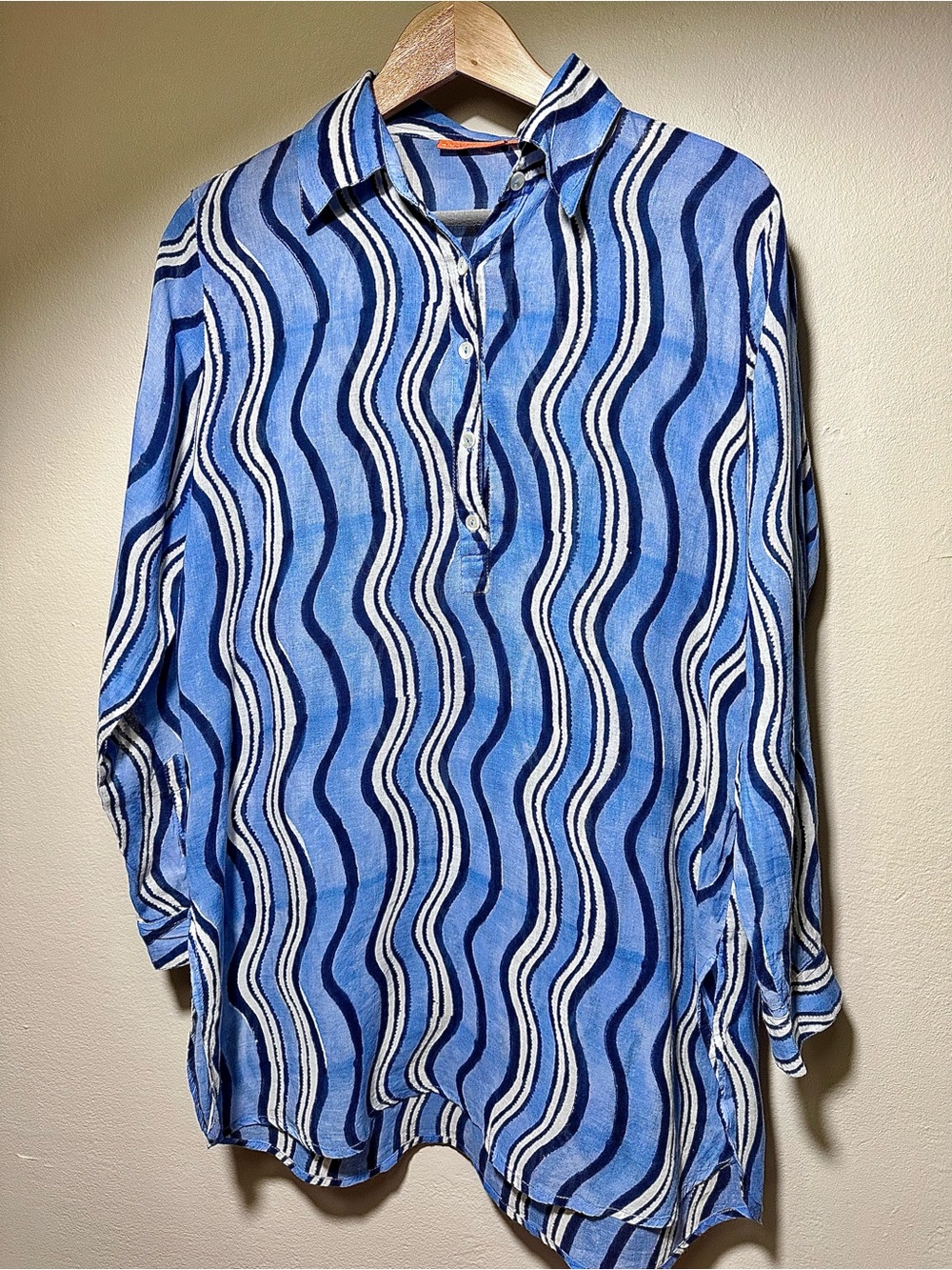 Oliphant Blue Wave-Stripe Women's Tunic